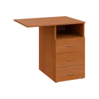 BKC 2 - 82 kontejner přístavný, pravý, 3-zásuvkový/nika, deska protažená 25 mm, centrální zámek, 750